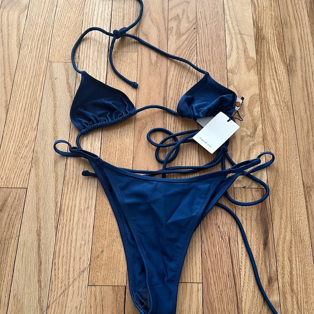 Tropic of C Navy Bikini NWOT